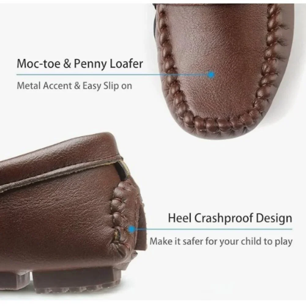 Dress Loafers Casual Moccasin Driver Shoes for Boys and Girls